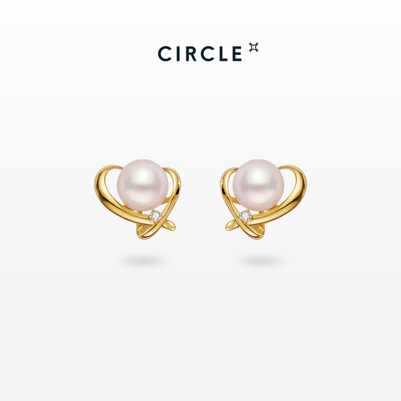 CIRCLE珠宝18K金海水珍珠耳环