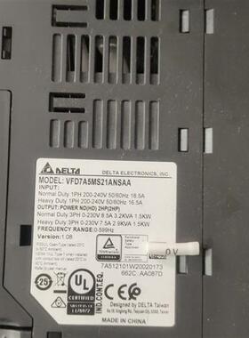 议价拆机台达变频器VFD7A5MS21ANSAA数量2台成色充新