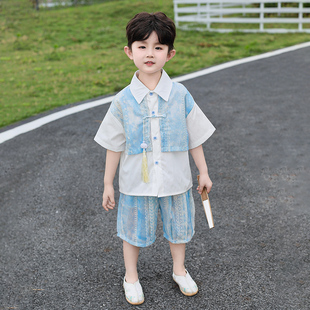 男童汉服夏季新中式日常改良中国风儿童唐装套装超仙儿童高端古装