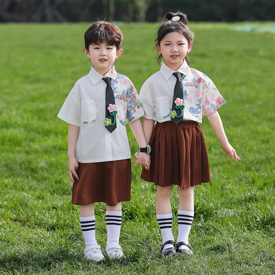 实体品质男女童学院风表演服套装