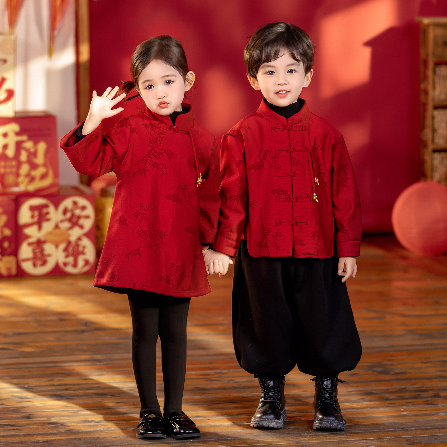 男童加绒汉服秋冬季中国风古装女童唐装套装新中式儿童元旦演出服,童装/婴儿装/亲子装,唐装,淘宝优惠券,粉丝福利购,淘宝优惠卷