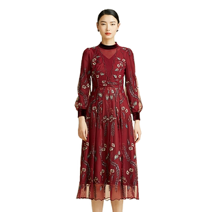 SUSSI/古色春夏商场同款新年红装喜婆婆婚宴装刺绣连衣裙