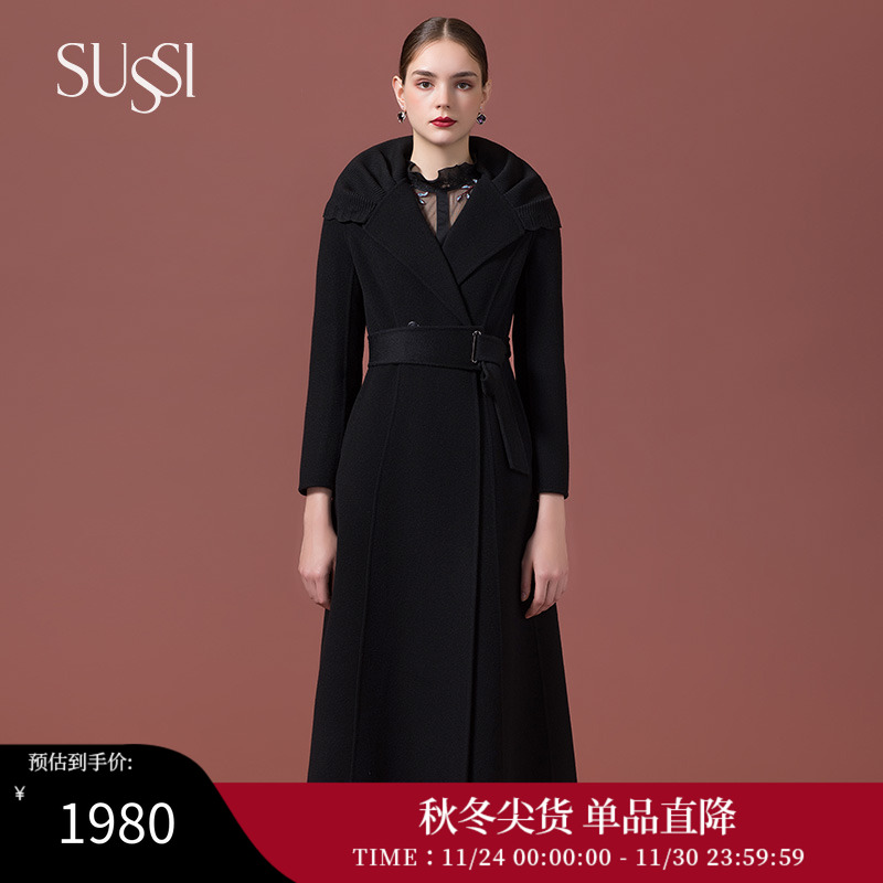 古色大衣长安商场同款连帽系带