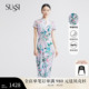 风印花日常改良旗袍女 风信紫中式 SUSSI 古色商场同款