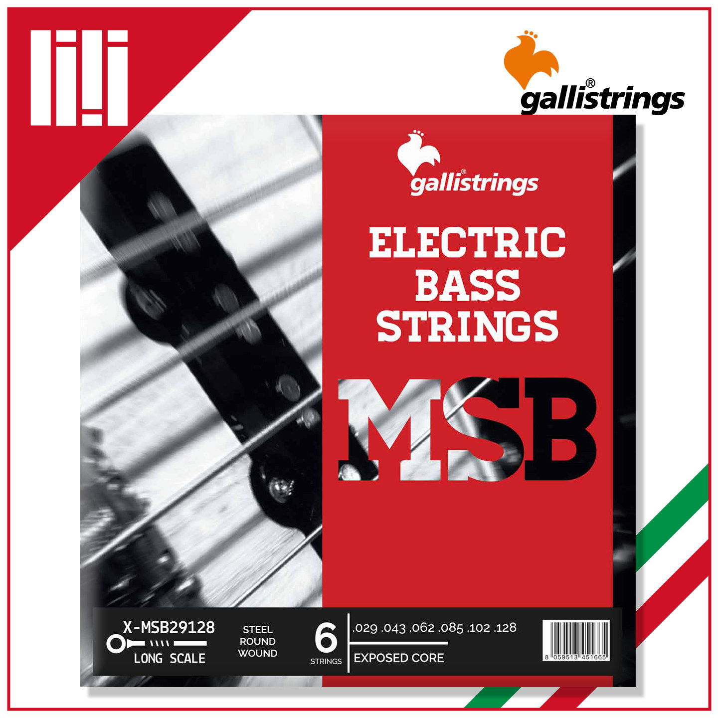 意大利 Galli strings 加利 MSB 不锈钢圆缠绕贝斯弦 4弦5弦 明亮
