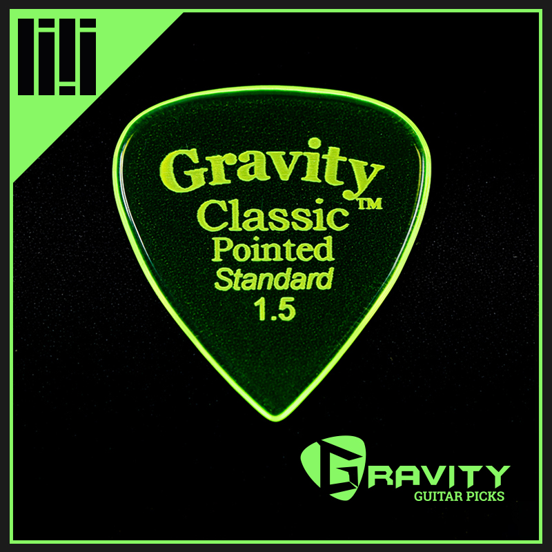 美国进口Gravity重力 Classic Pointed 1.5吉他贝斯手工速弹拨片