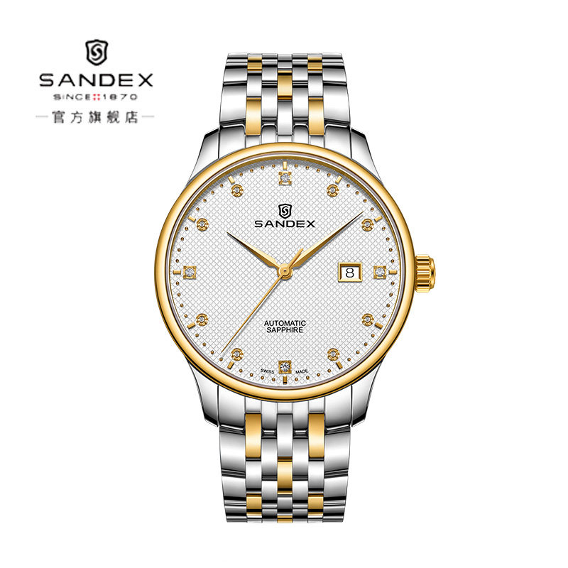 sandex三度士瑞士原装进口18k金表全自动机械男表男女对表机械表