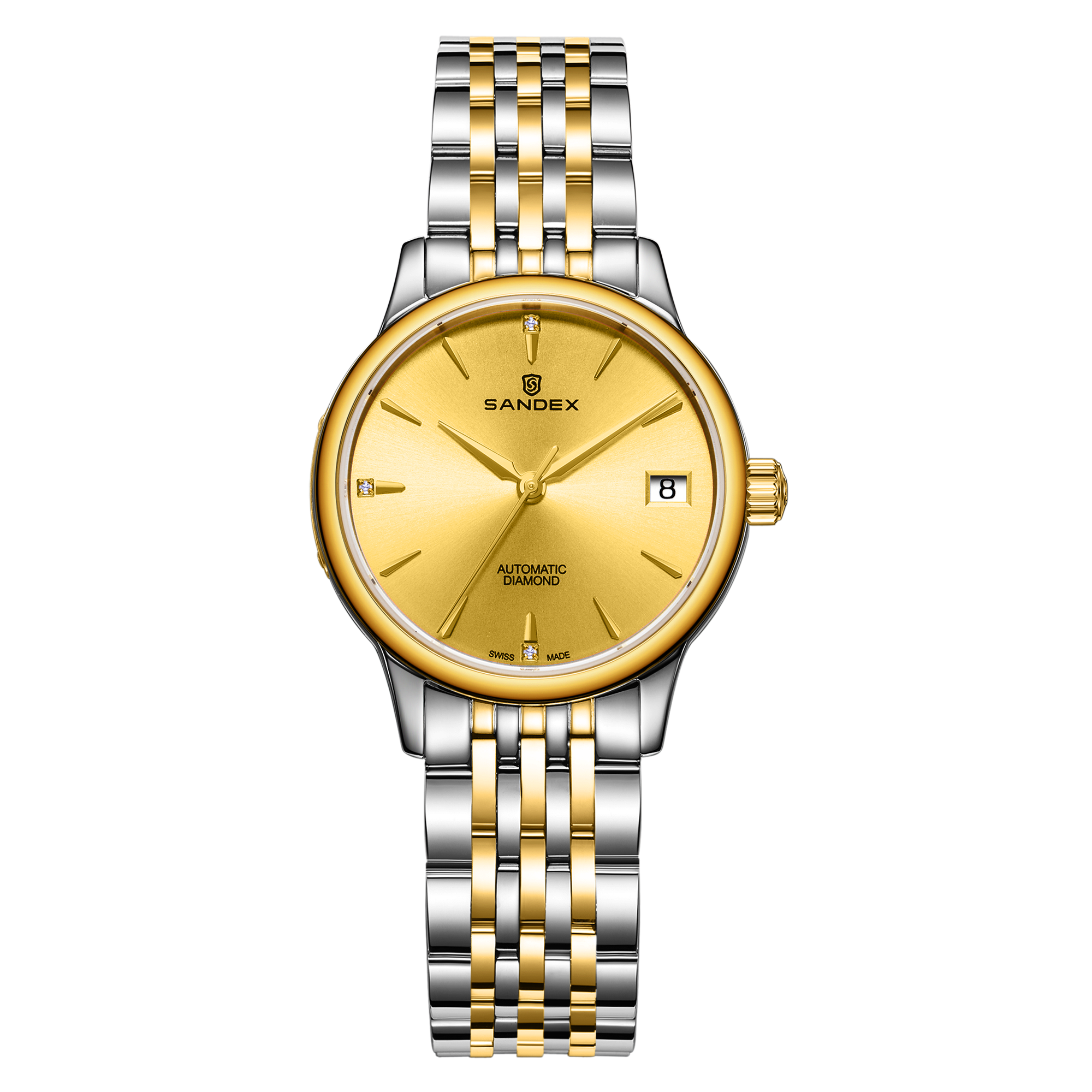 sandex三度士瑞士原装进口手表全自动机械表防水商务女表18k金表