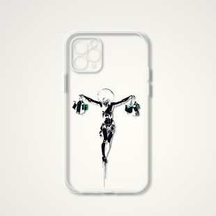 Banksy 班克西 带着购物袋涂鸦文艺术生透明手机壳适用苹果 E387适用苹果iphone16promax 华为小米VIVOoppo