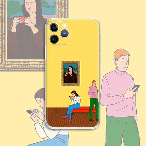 simon bailly 手机占领艺术 蒙娜丽莎 幽默创意插画文艺术生手机壳 F329 适用苹果iphone17PROMAX AIR 华为