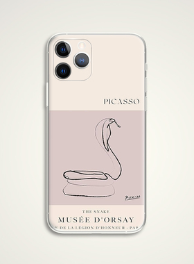 Pablo Picasso 毕加索 眼镜蛇极简 蛇年限定抽象画 文艺术生手机壳 F239 适用苹果iphone17PROMAX AIR 华为
