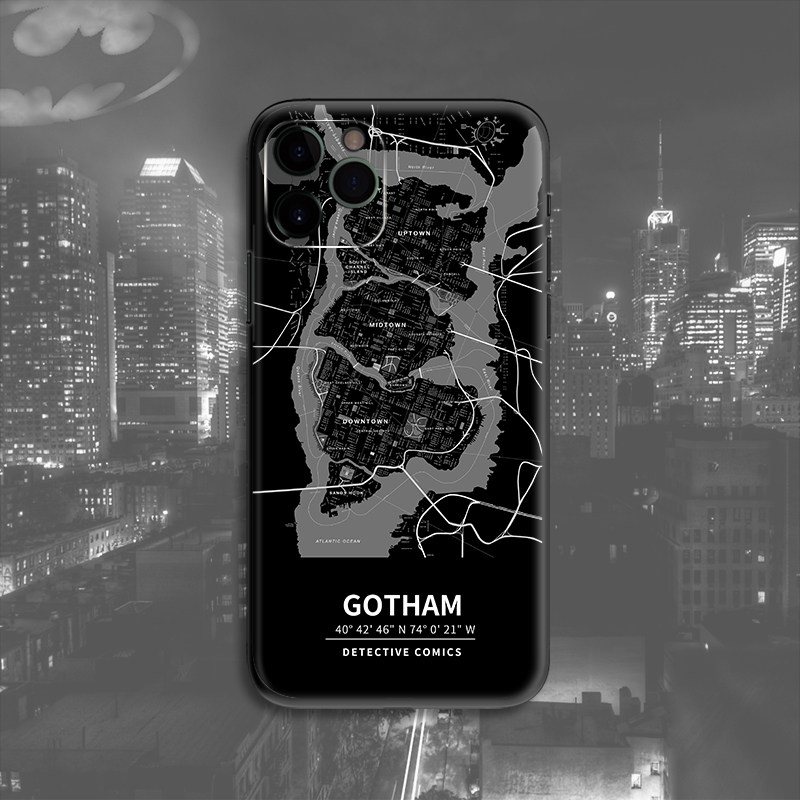 gotham city 哥谭市地图 超级英雄手机壳 适用苹果华为oppovivo