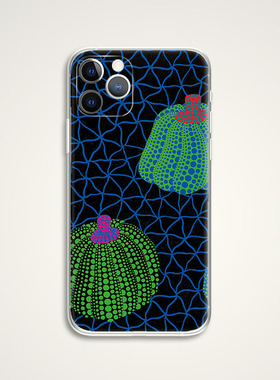 Yayoi Kusama 草间弥生 蓝绿小南瓜 波普现代文艺术生手机壳 E653 适用苹果iphone17PROMAX AIR 华为小米三星