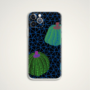 Yayoi Kusama 草间弥生 蓝绿小南瓜 波普现代文艺术生手机壳 E653 适用苹果iphone17PROMAX AIR 华为小米三星