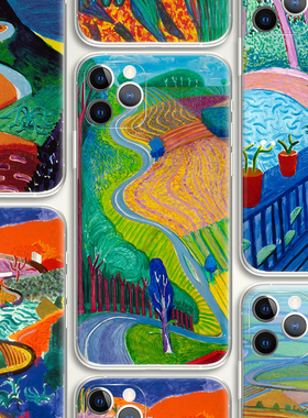 David Hockney 大卫霍克尼色彩风景乡间小路油画文艺术生手机壳 E508  适用苹果iphone17PROMAX AIR 华为小米