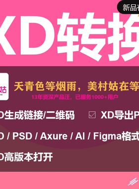 Figma生成html代码XD源文件转PSD,Axure,AI,XD生成pdf二维码链接