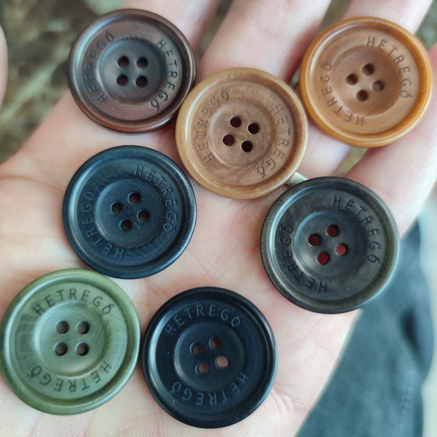 高档定制刻字双圈天然果实纽扣大衣风衣单排双排西装外套钮扣子