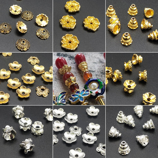 diy饰品隔片合金保色花托神棍配件发簪头饰耳饰花帽古风宫廷手链