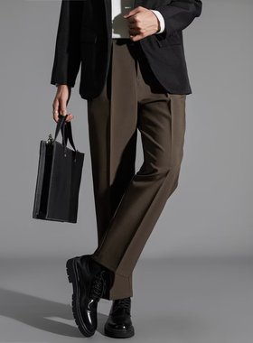 夏季新款高质量九分男裤垂感免烫西装裤子直筒宽松男士休闲西裤