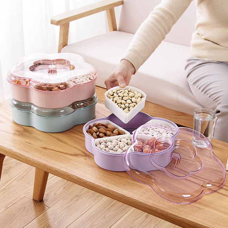 a living room With cover Sub-grid Dried fruit tray Nuts plate household snacks storage box Candy originality melon seed Fruit platein the Tableware , Tableware , Fruit bowl/Fruit plate/Hamper  category - from Buy2taobao.com to provide professional Taobao agent buy service