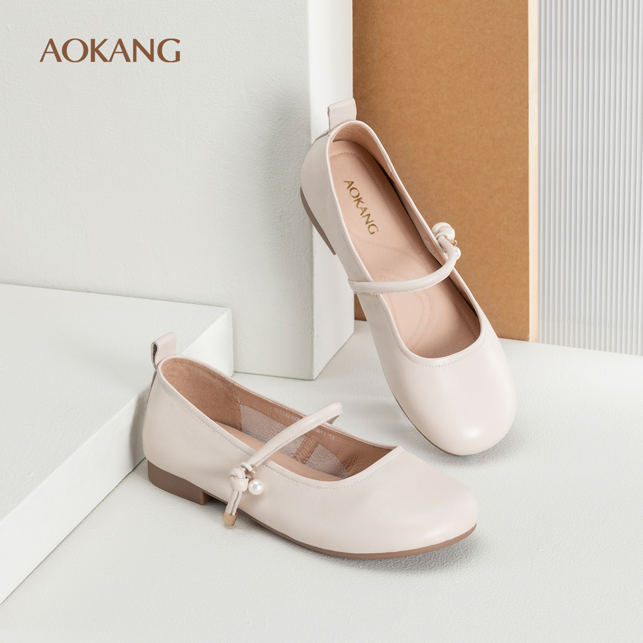 奥康 女鞋2025春秋玛丽珍鞋法式温柔单鞋时尚平底鞋门店发货