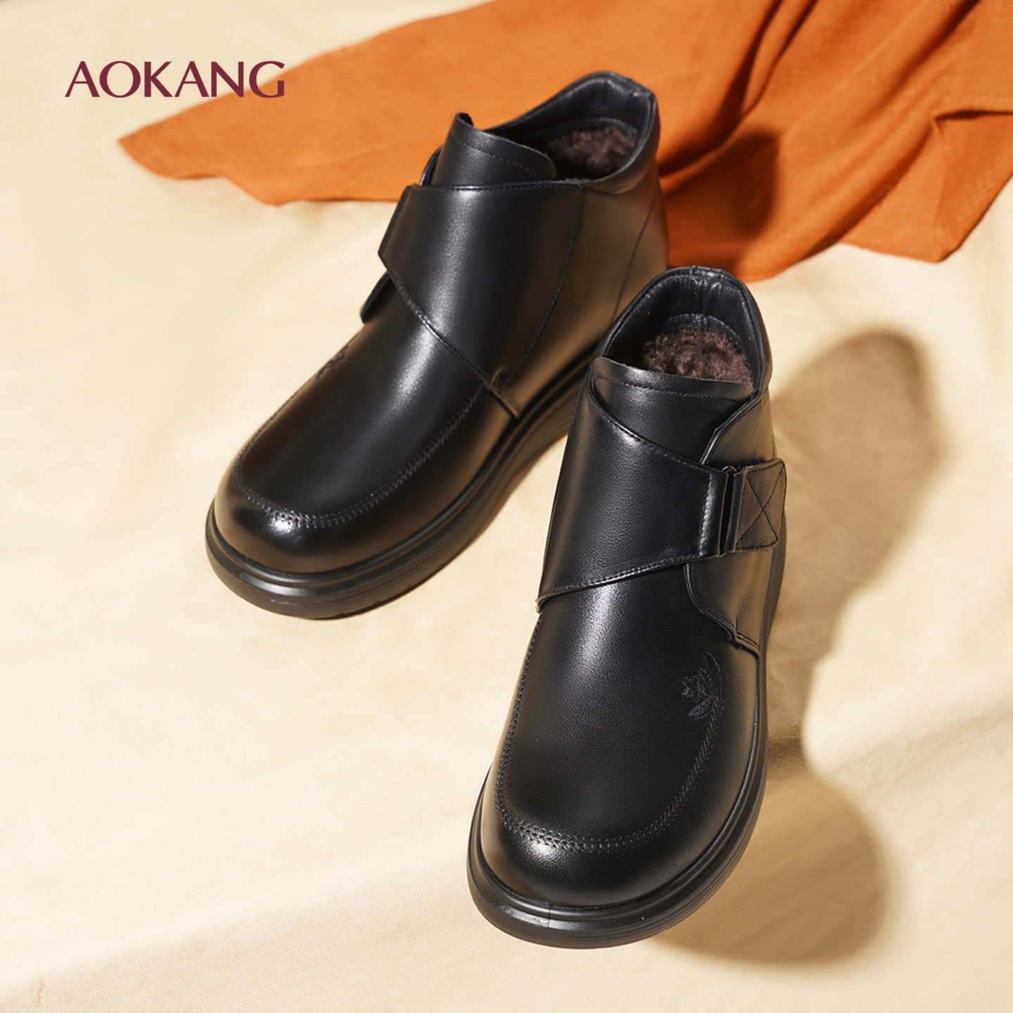 奥康 女鞋2025冬季新款加绒保暖妈妈棉鞋软底高帮简约女鞋L