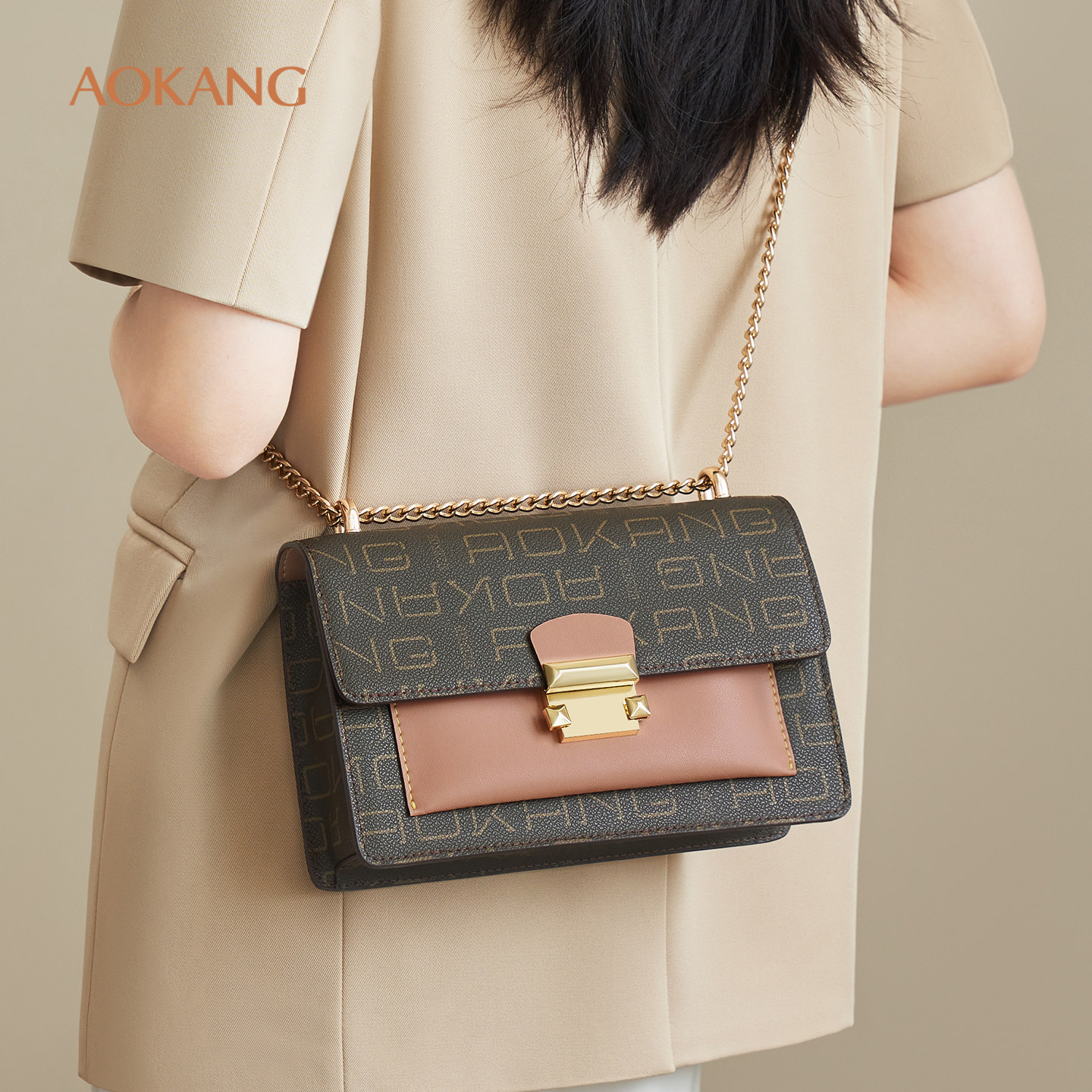 奥康 女包2026新款链条包大容量单肩包高级腋下小方包通勤斜挎包