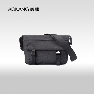 百搭織物小方包休閑小胸包潮流 奧康男包青年單肩斜挎包時(shí)尚