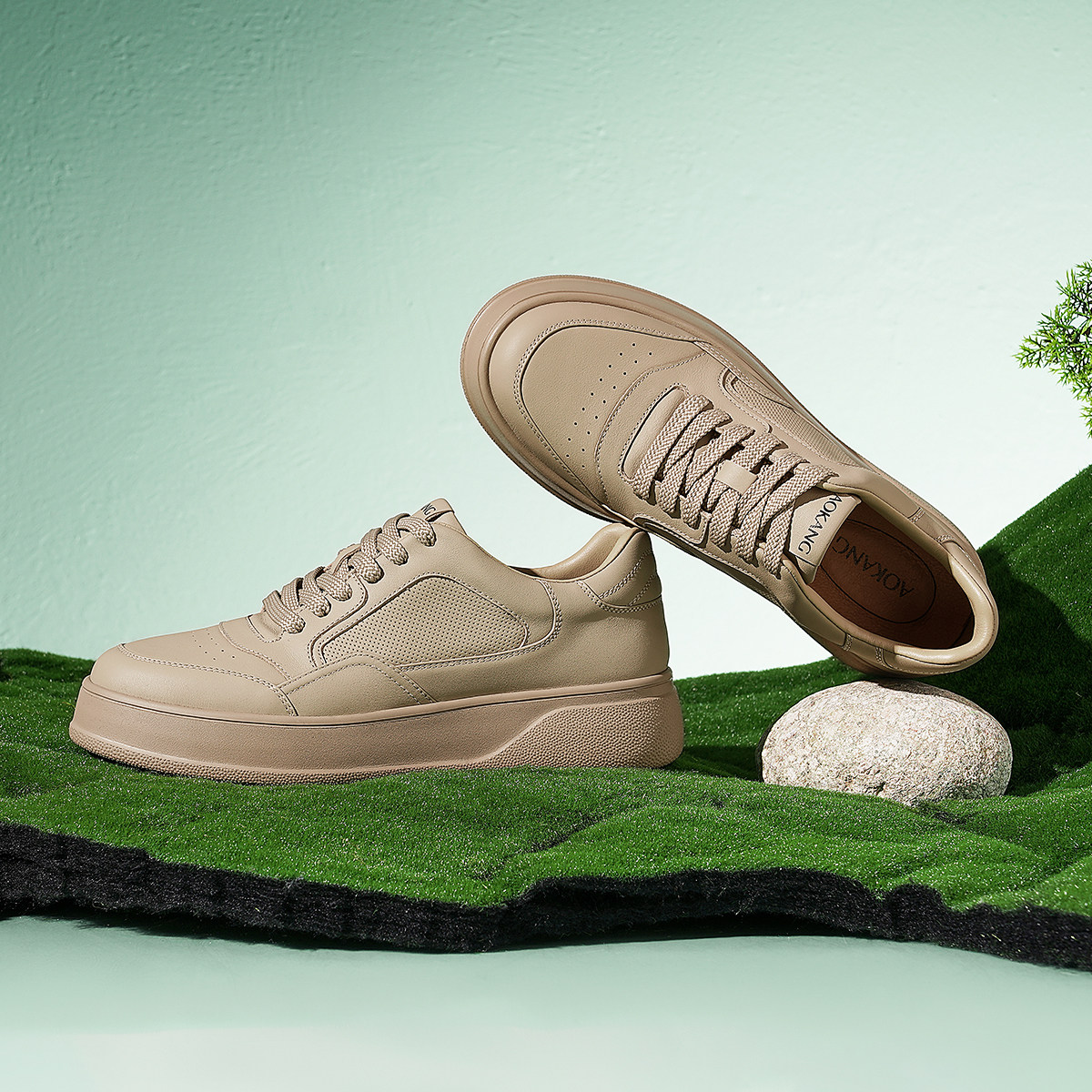 奥康 男鞋2025春季时尚休闲鞋低帮潮流真皮板鞋男鞋门店发货