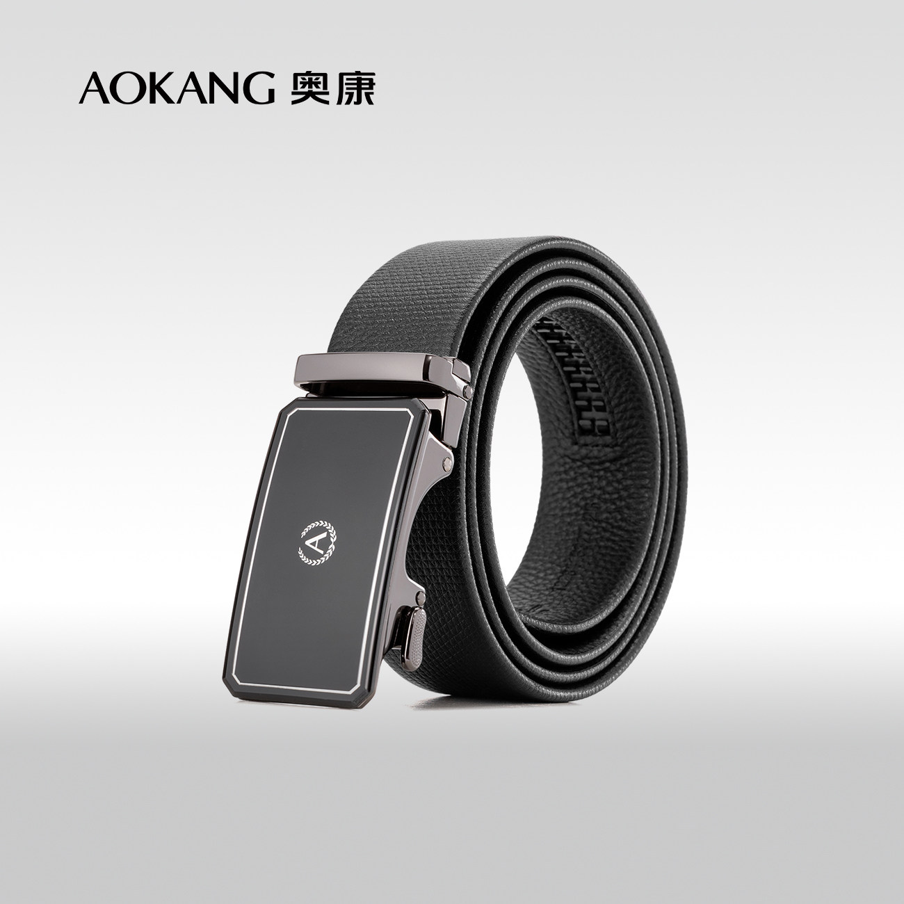 奥康男士皮带商务大气青年裤腰带时尚简约牛皮自动扣腰带潮礼盒装