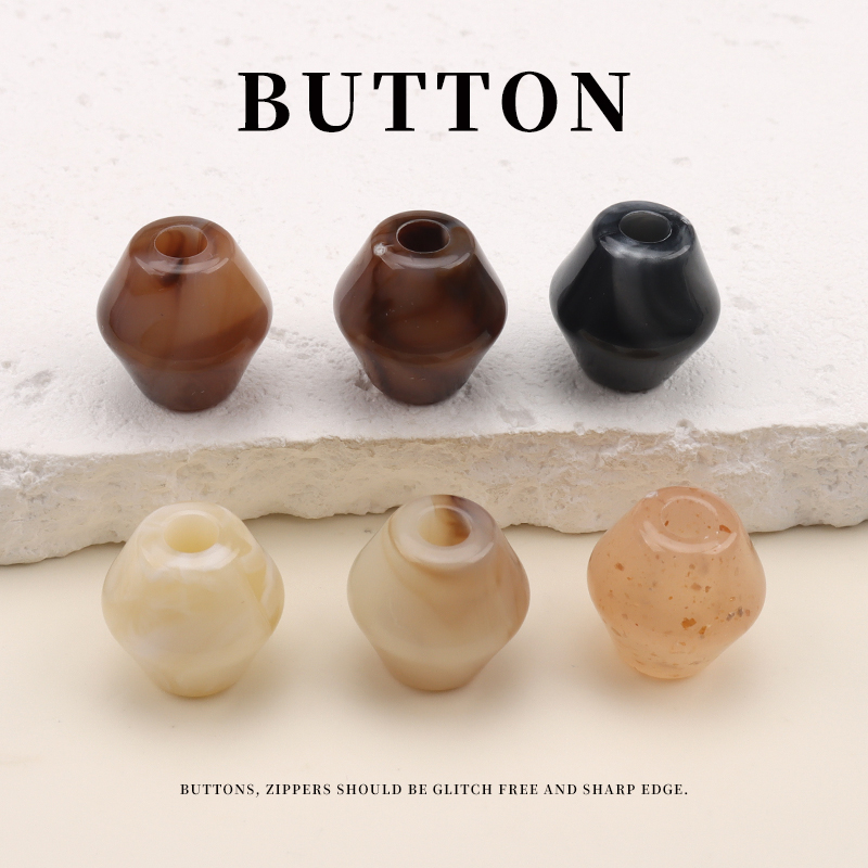 大孔圆形珠双色亚克力复古散珠纽扣扣子diy裙子鞋子鞋带珠子配饰