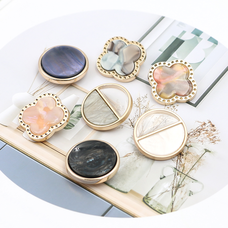 高档金属组合纽扣 花形圆形时装钮扣百搭女风衣毛衣大衣装饰扣子