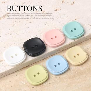 方形树脂彩色烤漆纽扣男女大衣风衣扣子百搭西装 外套两眼钮扣