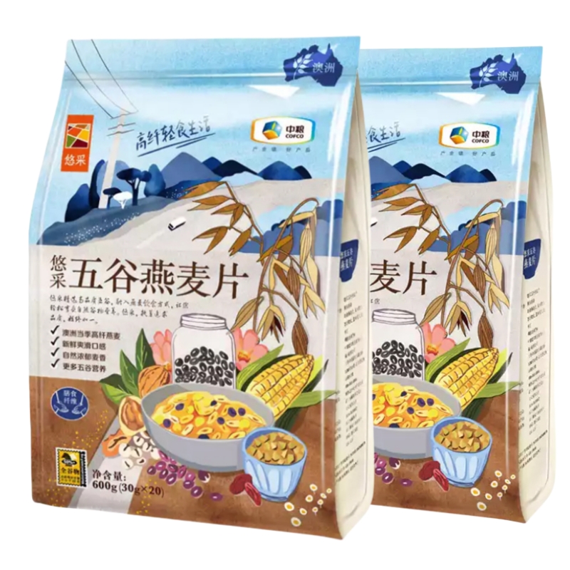 中粮澳洲麦片悠采五谷燕麦片冲饮代餐多谷物即食营养早餐高纤速溶