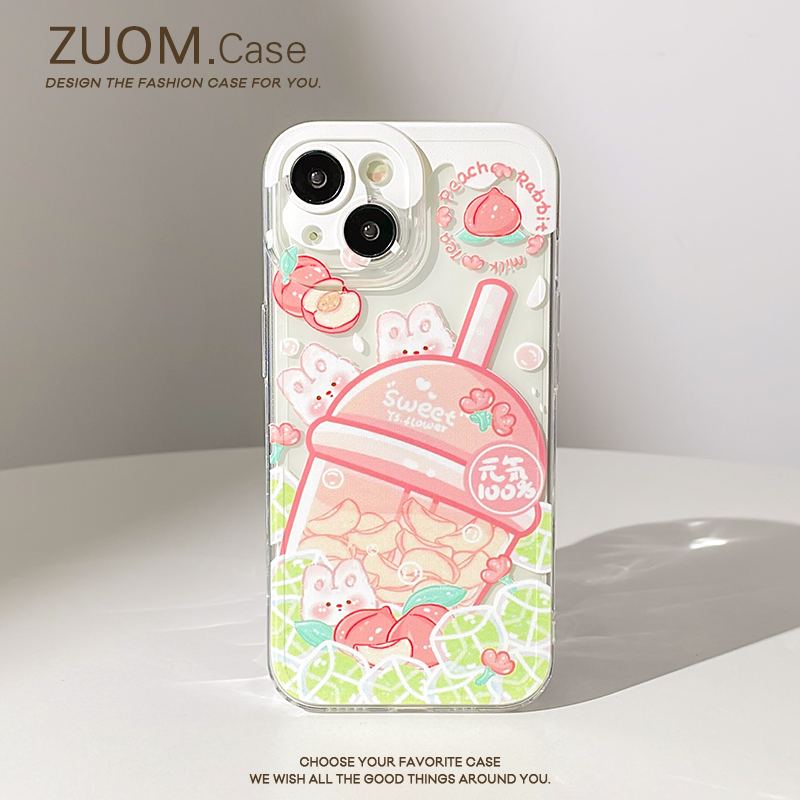 zuom 蜜桃汁适用苹果15proamx新款iPhone14手机壳13pro女款xsmax防摔12pm创意透明14plus简约高级感保护壳