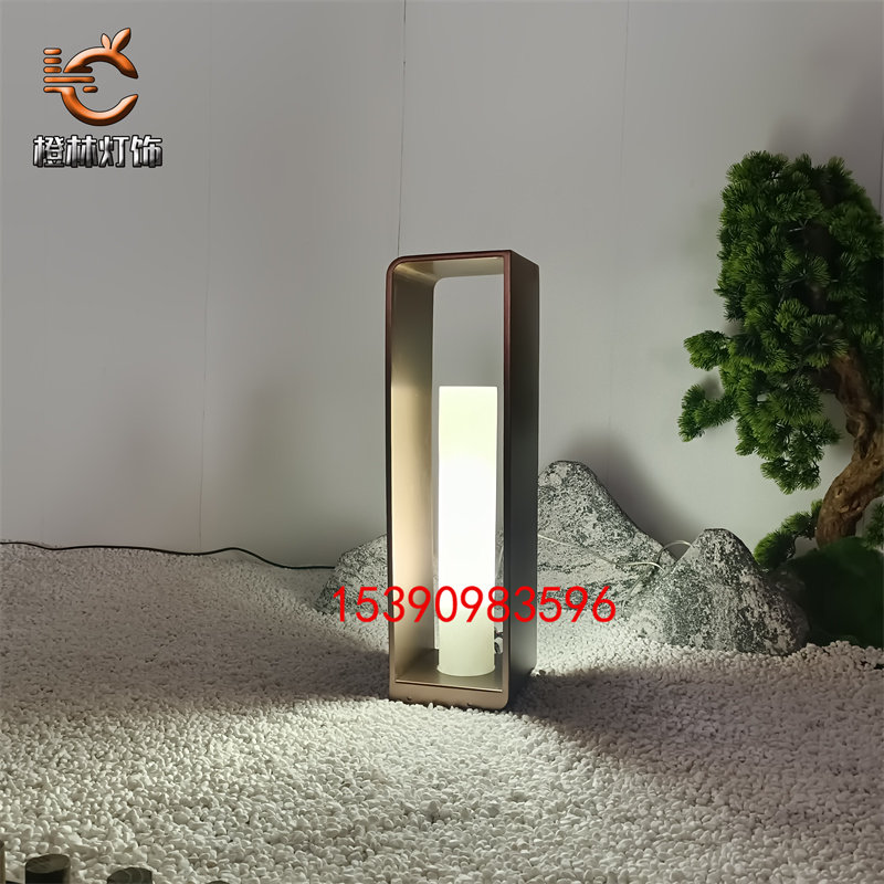 别墅花园房地产庭院景观灯古镇不锈钢镀铜拉丝草坪灯新中式接地灯