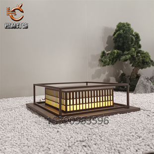 不锈钢拉丝矮地灯大门口两侧大理石台柱灯户外景观灯定制云石灯箱