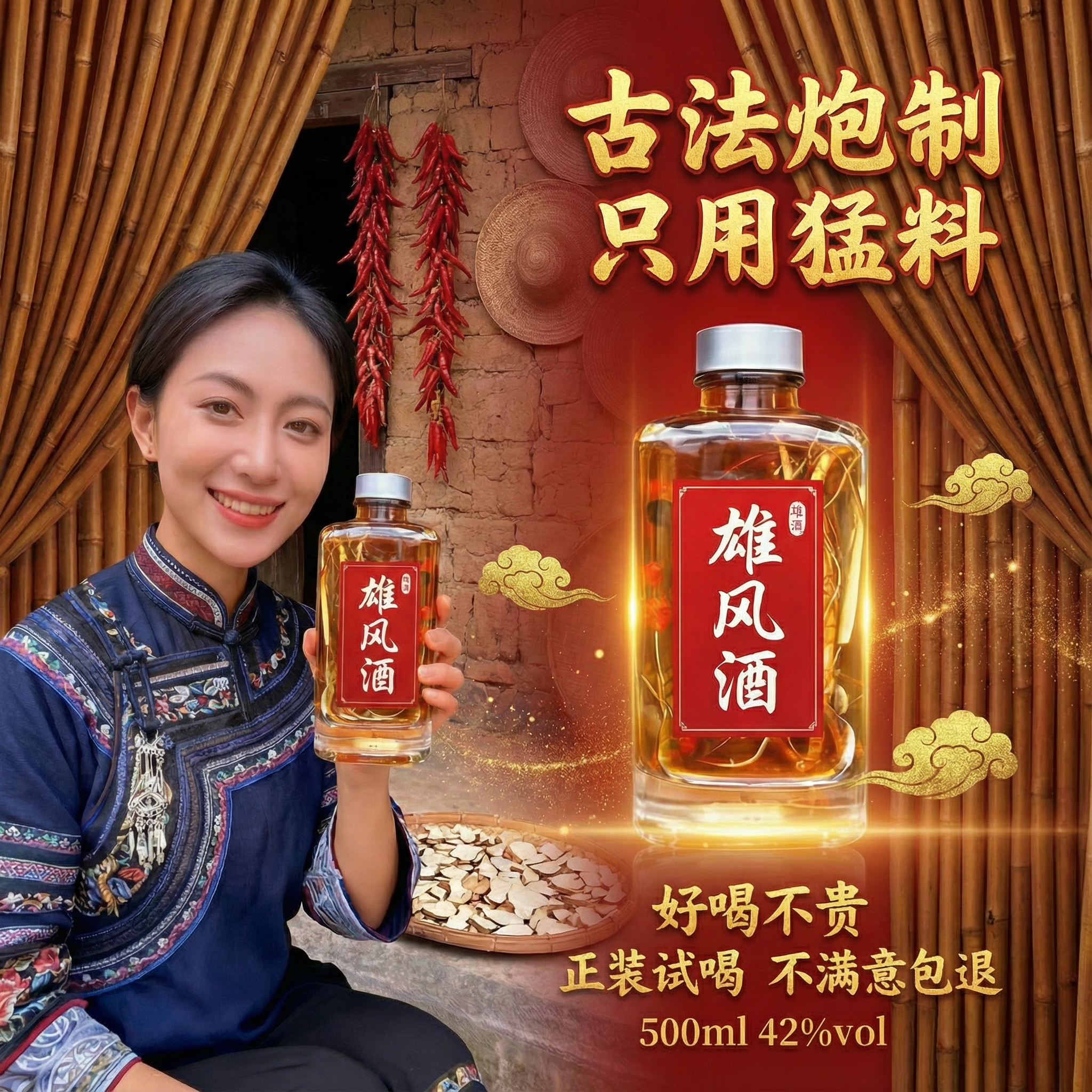 【升级版】精致功夫雄风酒金刚雄风猛料酒不满意可7 天无理由退货