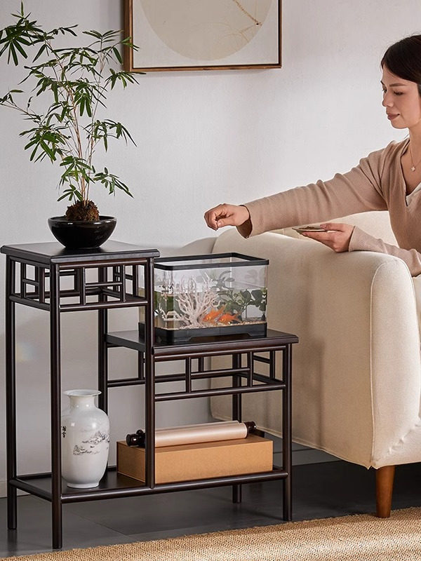 花架置物架家用客厅落地式高低组合鱼缸架装饰摆件展示架花盆架子