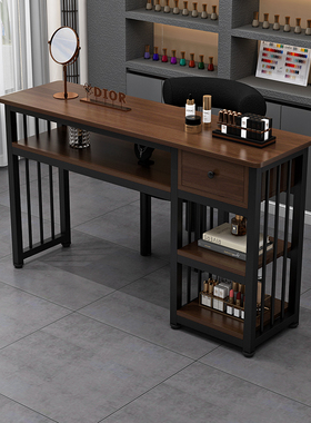 复古风美甲桌椅套装简约时尚单双人美甲台特价经济型日式美甲店桌