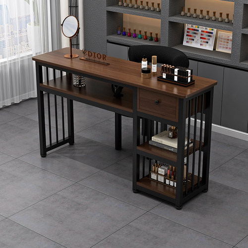 复古风美甲桌椅套装简约时尚单双人美甲台特价经济型日式美甲店桌