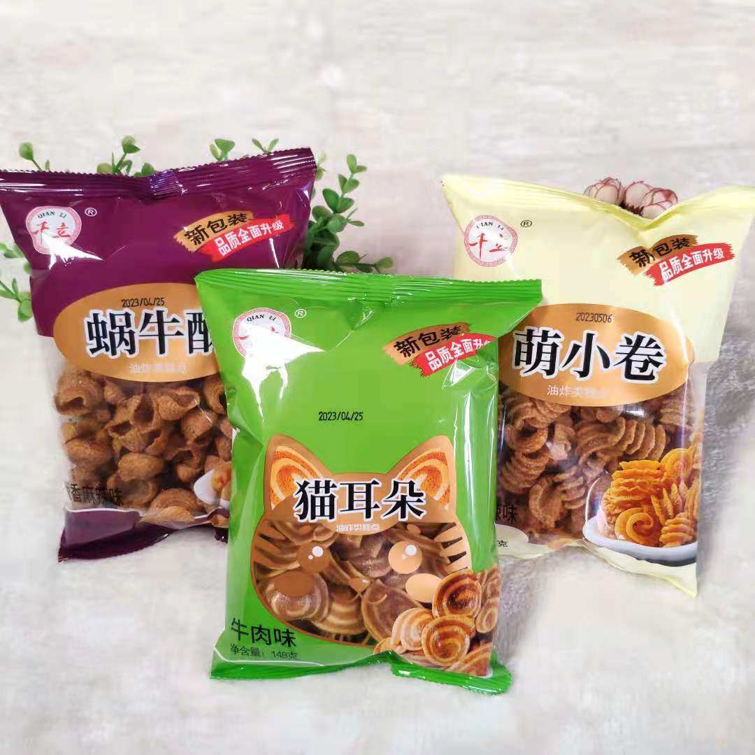 千立猫耳朵蜗牛酥萌小卷148g/包美味休闲零食小吃儿时怀旧零食