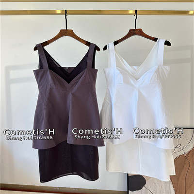 府绸棉吊带桑蚕丝棉透视感连衣裙