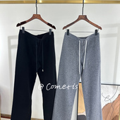 裤 实拍现货ROW系抽绳高腰羊绒羊毛休闲裤 经典 型回归