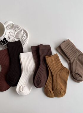 男女童袜子春秋纯棉儿童袜男孩中筒袜秋季宝宝棉袜A类女宝洋气ins