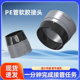 新风系统PE管道连接快接件110-160管抽排吸风机法兰风口连接头