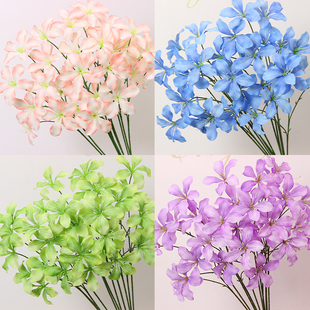 婚庆仿真花3头火焰兰花 婚礼堂装饰舞台背景假花路引插花布置