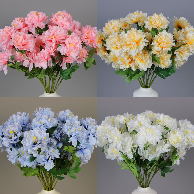 婚庆仿真花芙蓉牡丹花婚礼堂插花材家居摆件装饰花艺假花路引花材