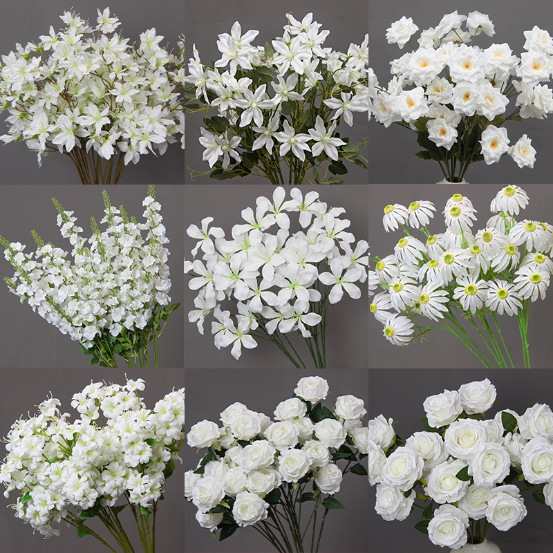 婚庆花束花材白色系仿真花