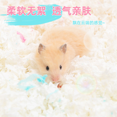 洁西仓鼠纸棉秋冬垫料无尘冬季保暖除臭木屑吸水金丝熊造景用品